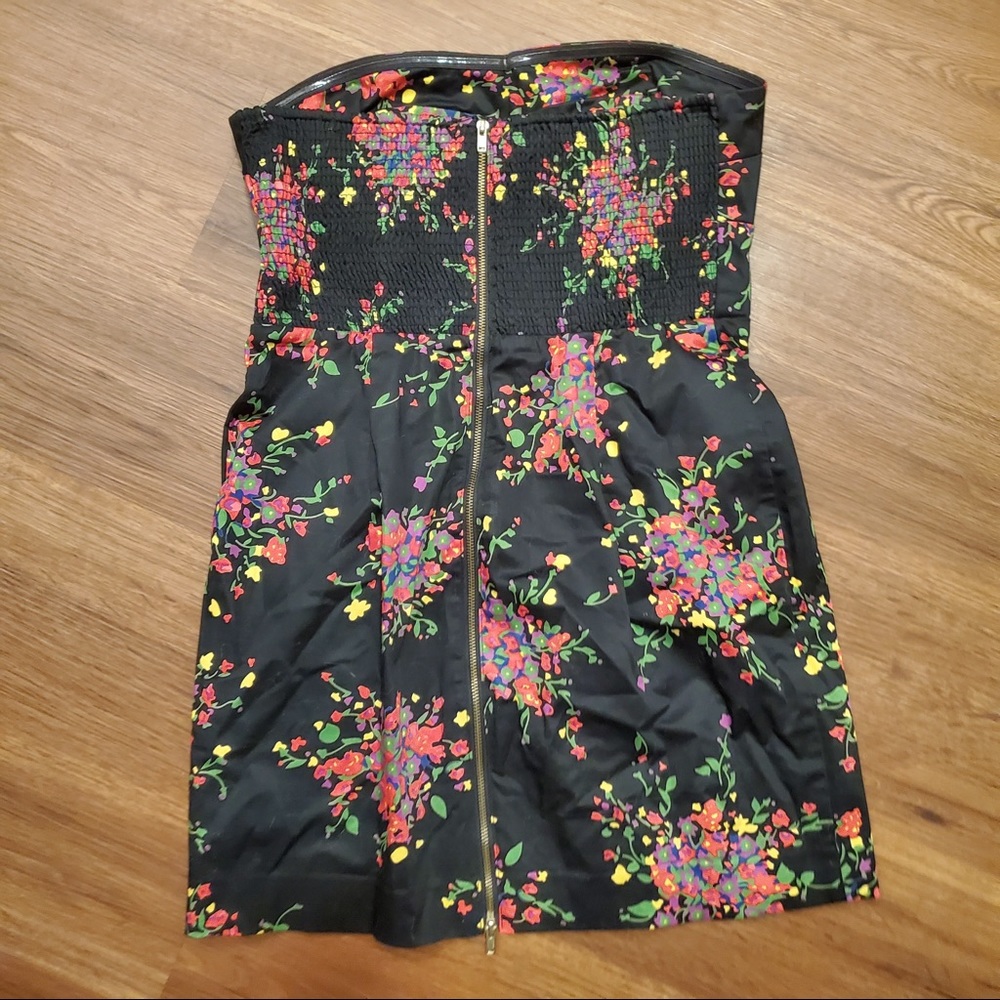 Free People Strapless Floral Print Mini Dress NWOT - Picture 4 of 5